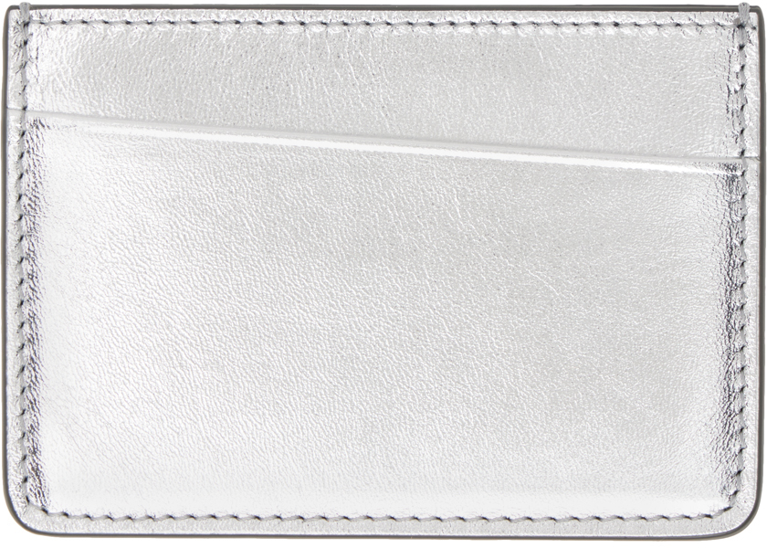 Maison Margiela: Silver Leather Card Holder | SSENSE