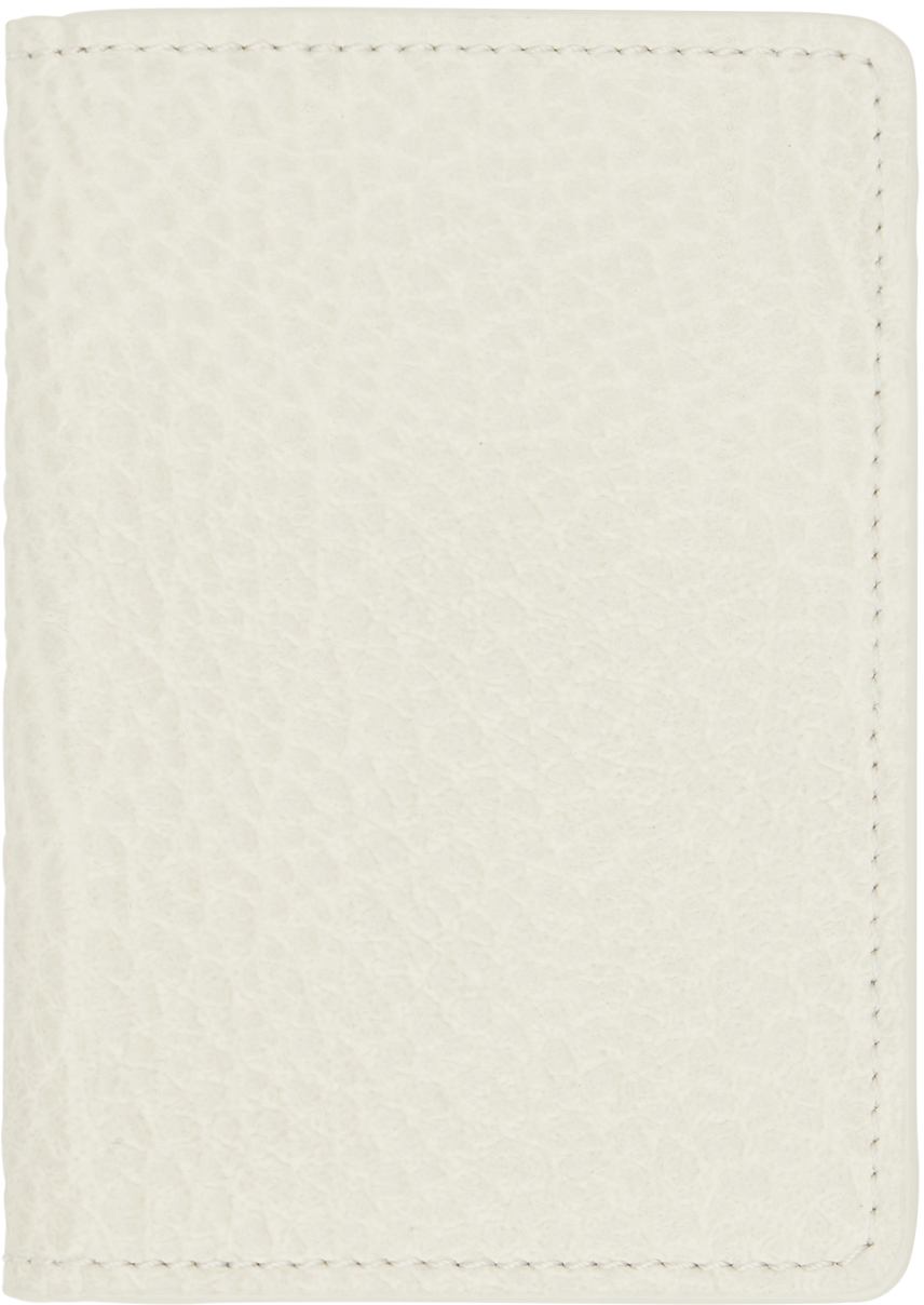 Maison Margiela Off-white Four Stitches Card Holder In H9677 Greige