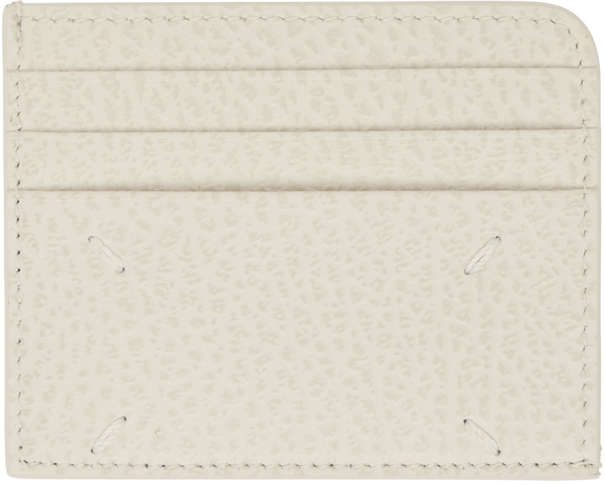Maison Margiela Beige Four Stitches Card Holder In H9677 Greige
