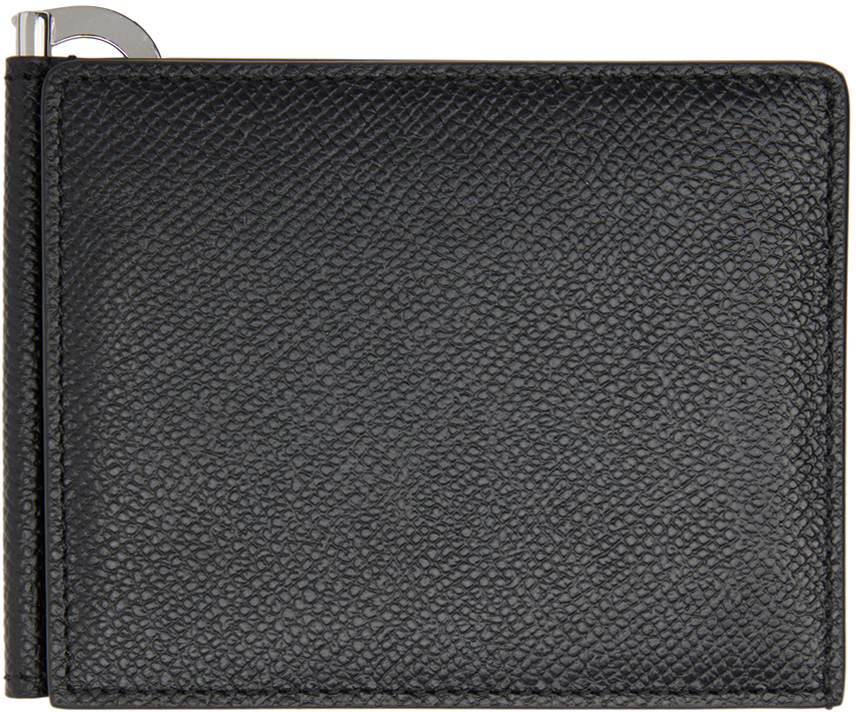 Maison Margiela: Black Leather Trifold Wallet | SSENSE Canada