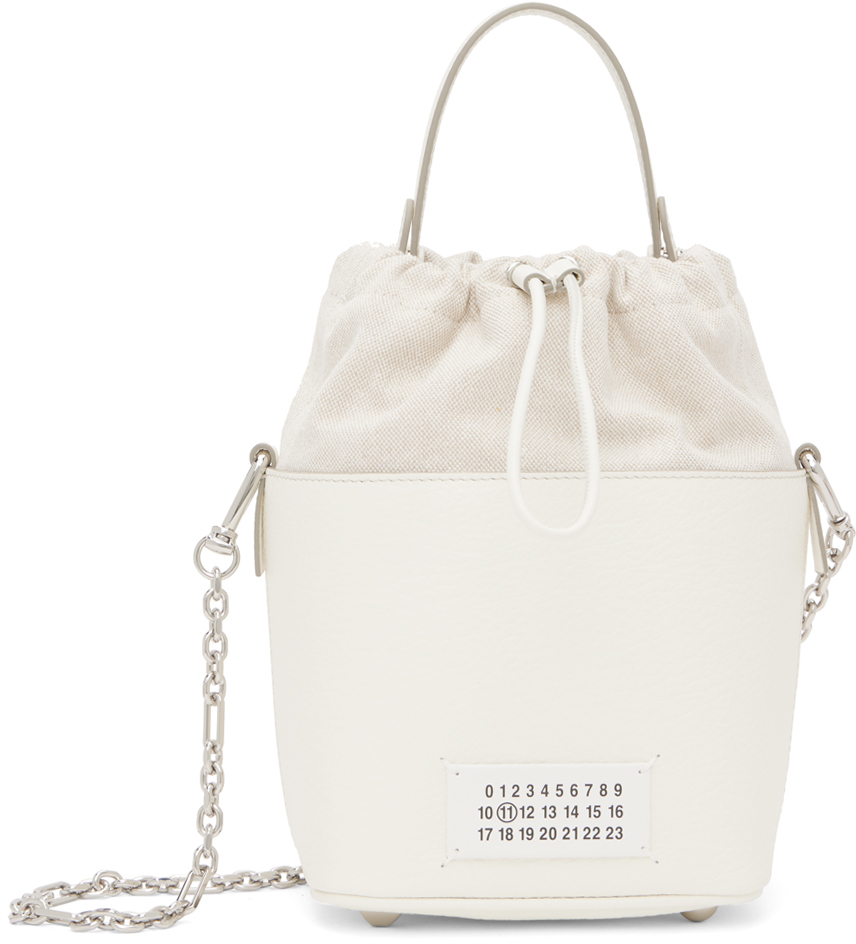 Maison Margiela: White Small 5AC Bucket Bag | SSENSE