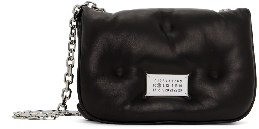 Glam Slam Small Leather Shoulder Bag in Black - Maison Margiela
