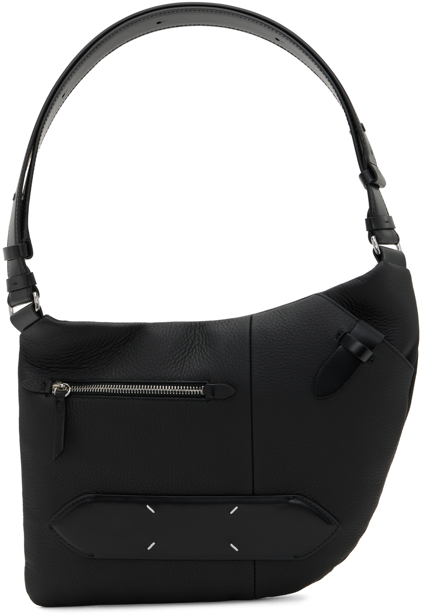 MAISON MARGIELA BLACK SOFT 5AC ON-BODY MESSENGER BAG