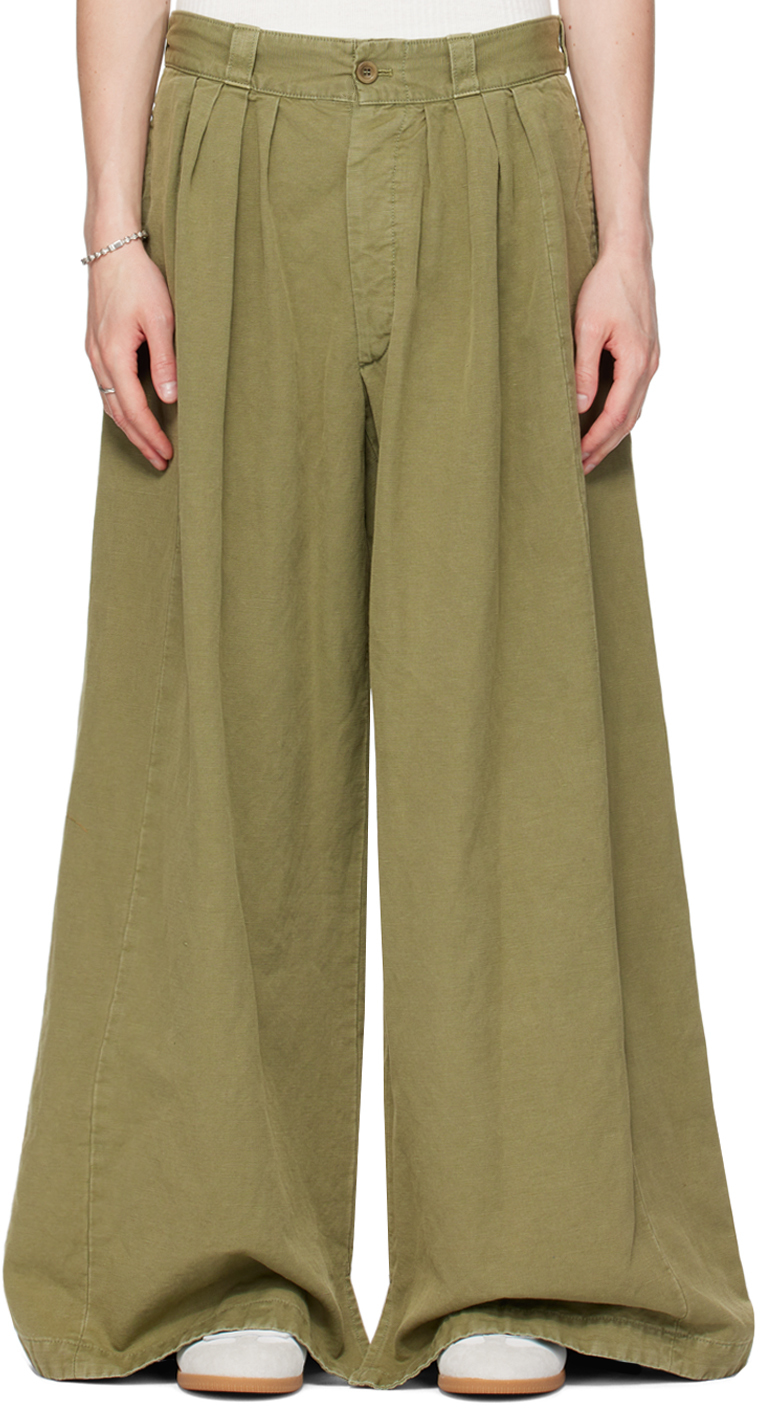 Maison Margiela: Khaki Relaxed Trousers | SSENSE