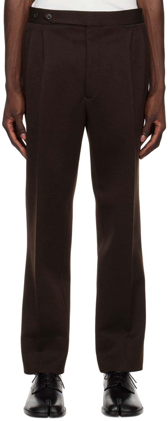 Maison Margiela Cropped Tapered Trousers In Brown