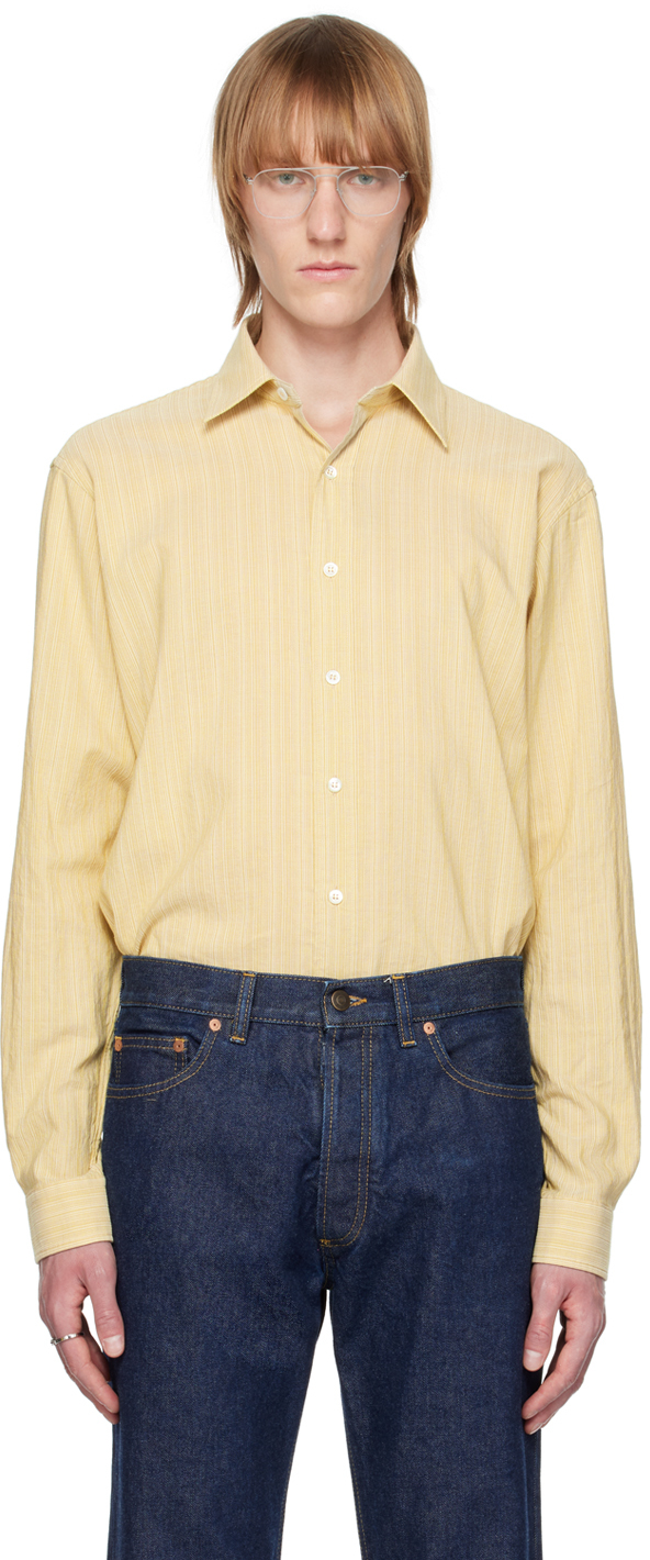 Maison Margiela: Yellow Irregular Stripe Shirt | SSENSE