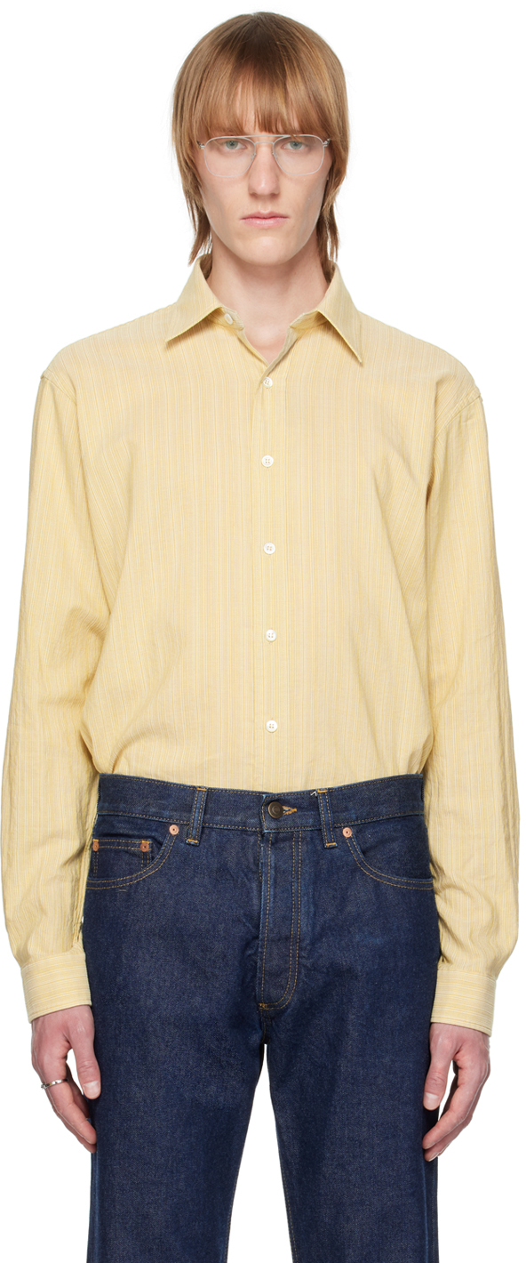 Maison Margiela Yellow Irregular Stripe Shirt In 723f Yellow