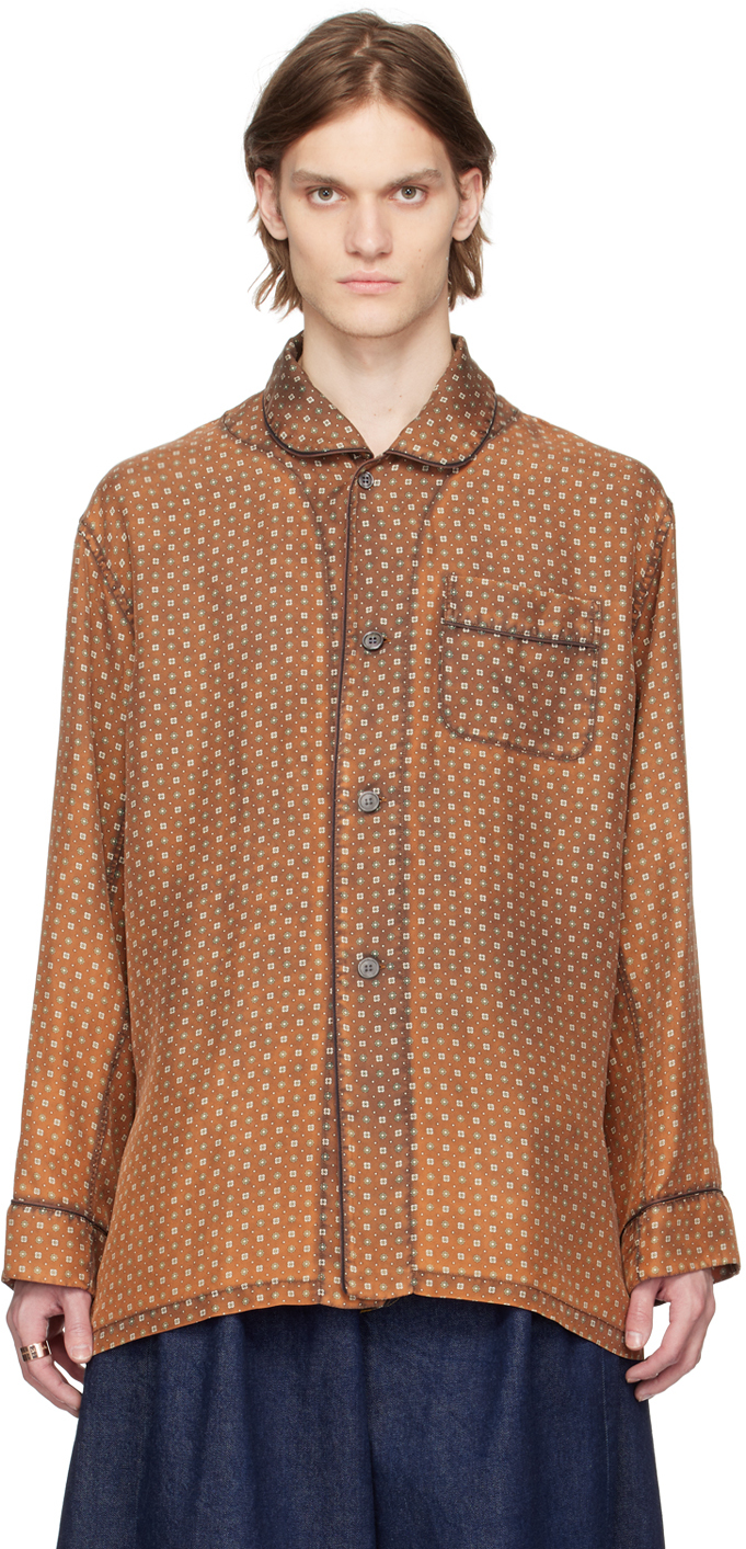 Maison Margiela: Orange Tie Print Shirt | SSENSE