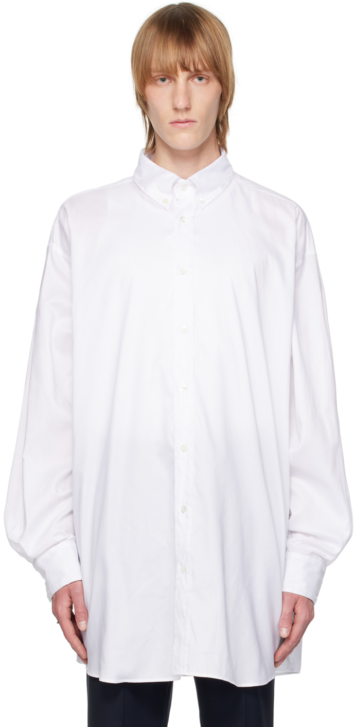 Shop Maison Margiela White Stitch Shirt In 100 White
