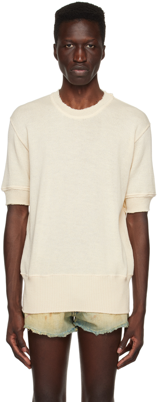 Off-White Distressed T-Shirt by Maison Margiela on Sale