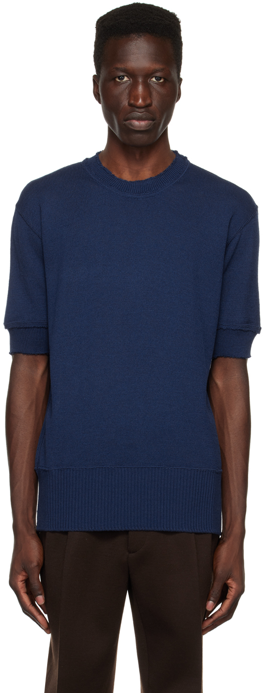 “Maison Margiela” Distressed ガーメントダイTシャツ Blue Maison Margiela” Distressed ガーメントダイTシャツ Blue