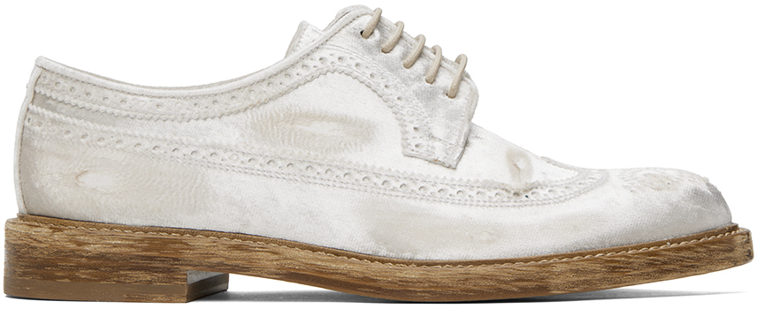 Maison Margiela Off-White Velvet Derbys