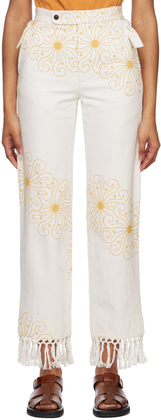 Bode White Soleil Trousers