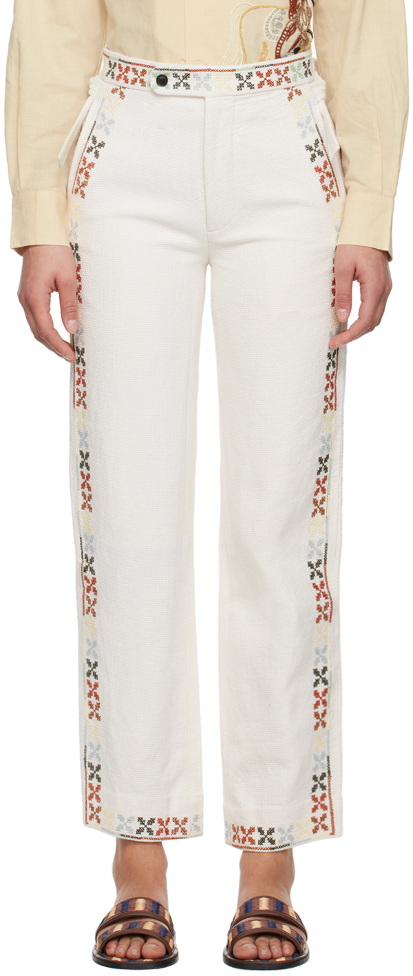 Bode Off-white Prisma Trousers In Multi