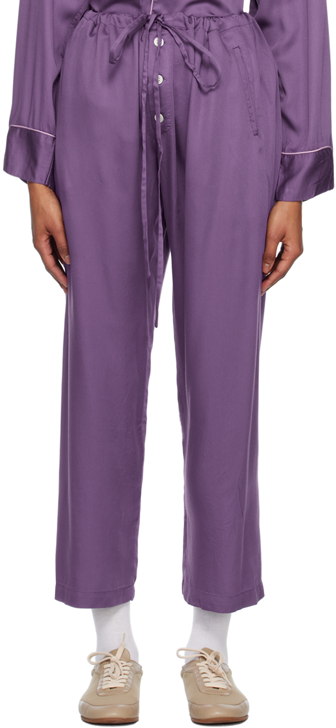 Bode Purple Amethyst Pyjama Trousers