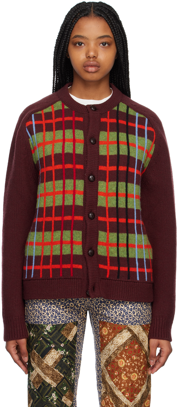 Bode: Brown u0026 Green County Cardigan | SSENSE