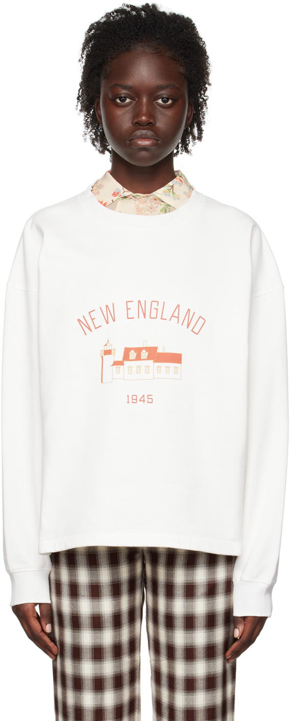 Bode White New England Sweatshirt