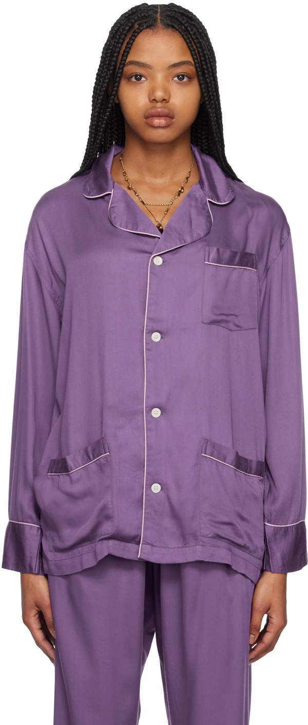 Bode Purple Amethyst Pyjama Shirt