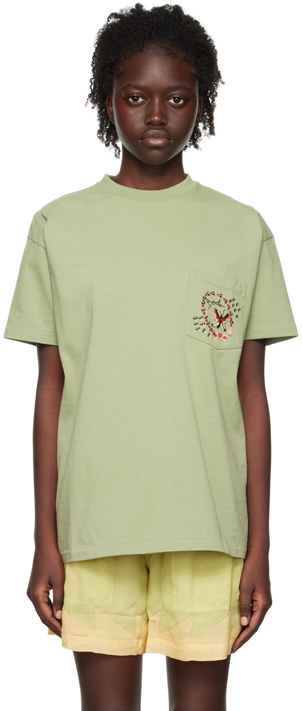 Bode: Green Leafwing T-Shirt | SSENSE