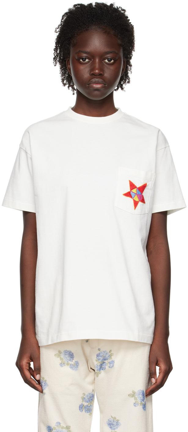 Bode White Star Pocket T-Shirt