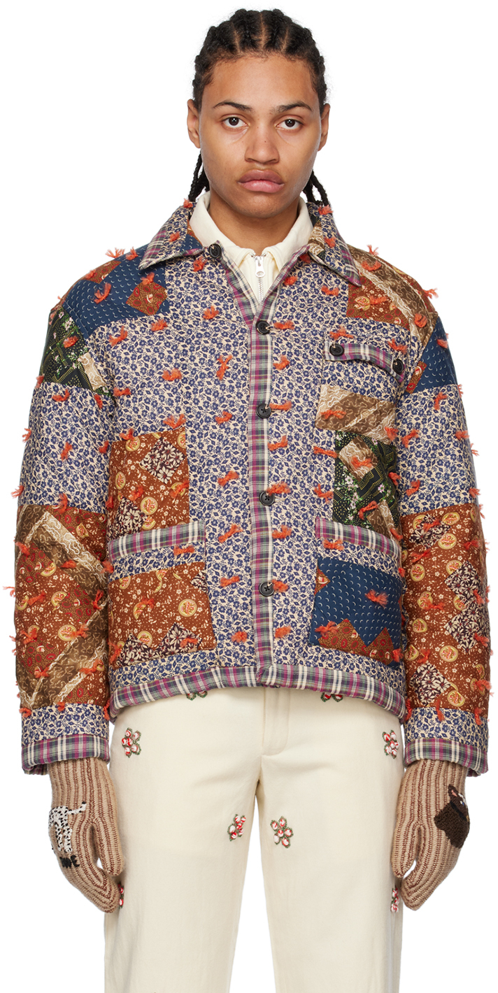 Bode: Multicolor Criss Cross Quilt Jacket | SSENSE UK