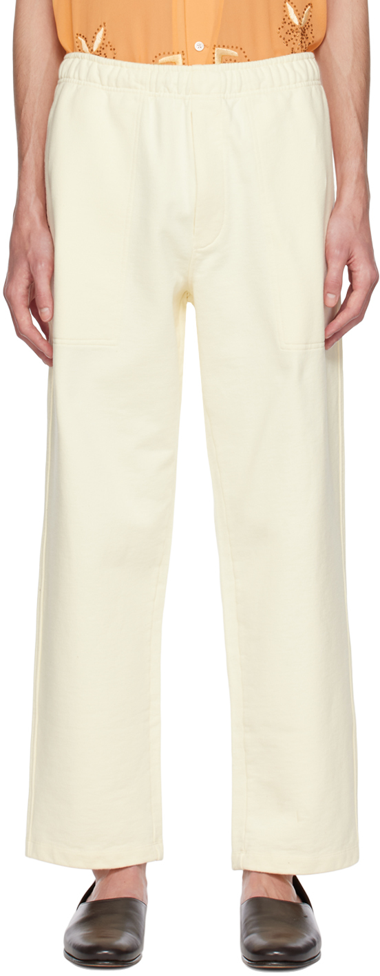 Bode Off-white Three-pocket Sweatpants In Cream Cream