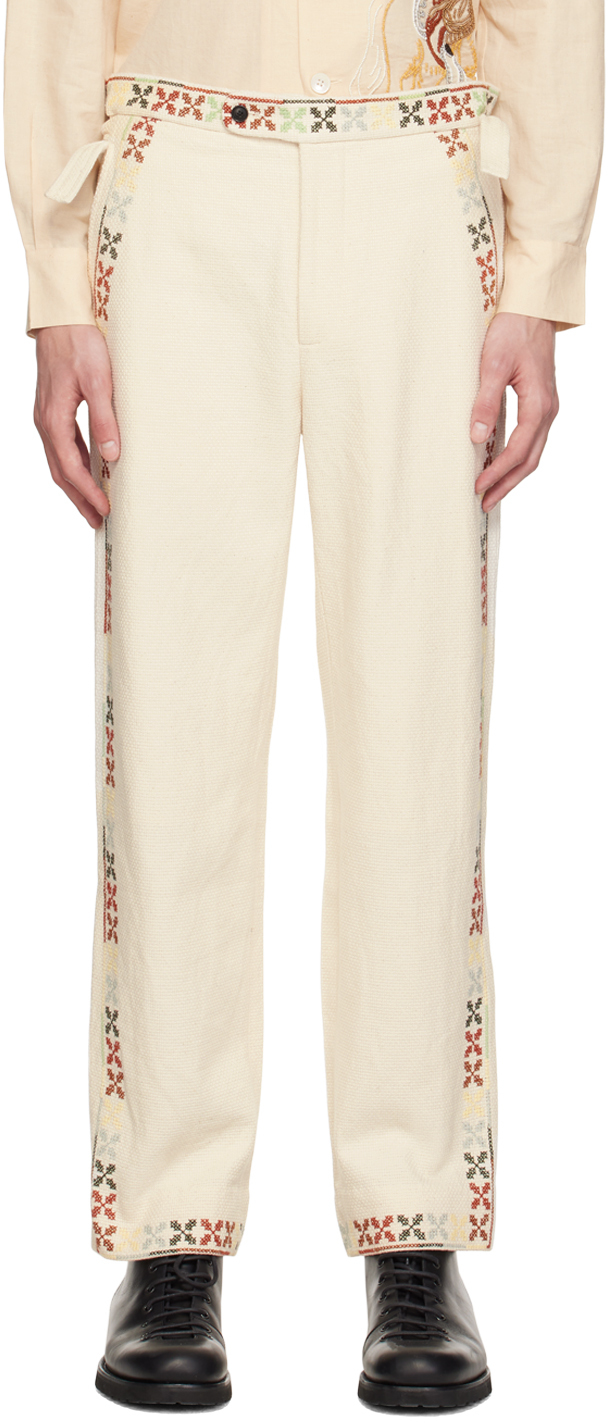 Shop Bode Off-white Prisma Trousers In Multi Multi