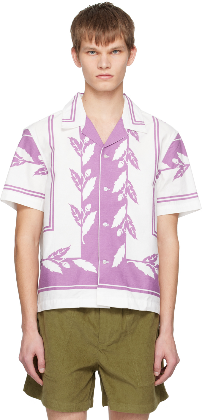 Bode Purple & White Acorn Shirt In Prwht Purple White