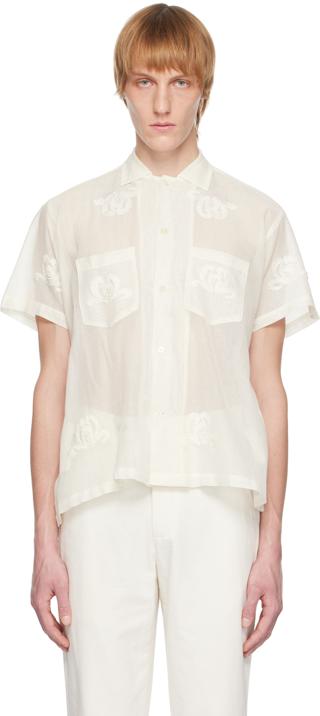 Bode: Off-White Savoy Ribbon Shirt | SSENSE