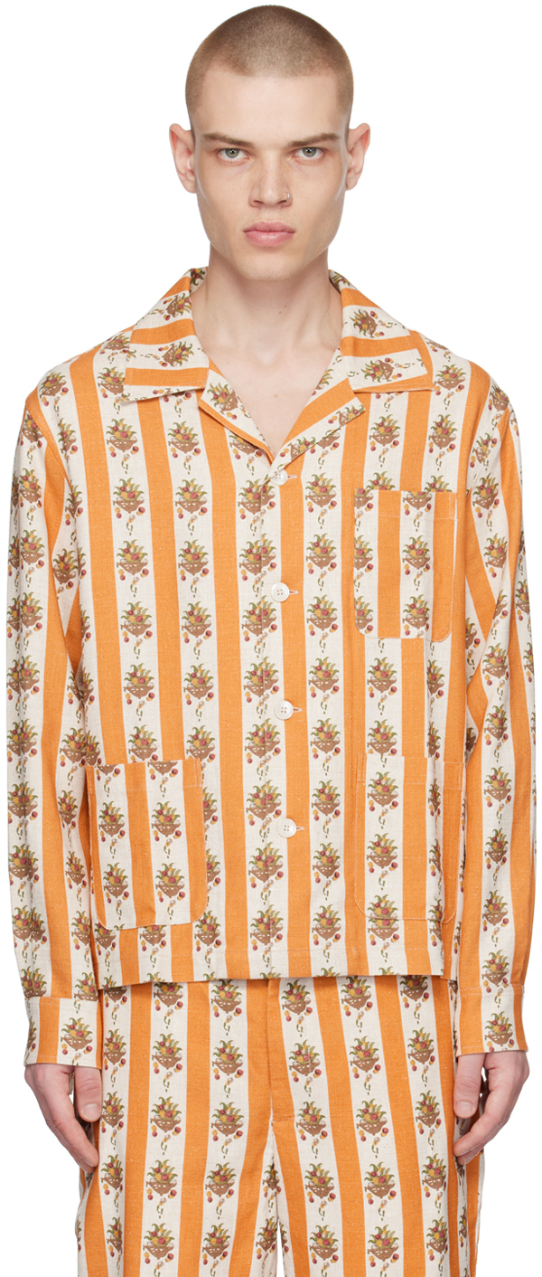 Shop Bode Orange Fruit Bowl Shirt In Gdmlt Gold Multi