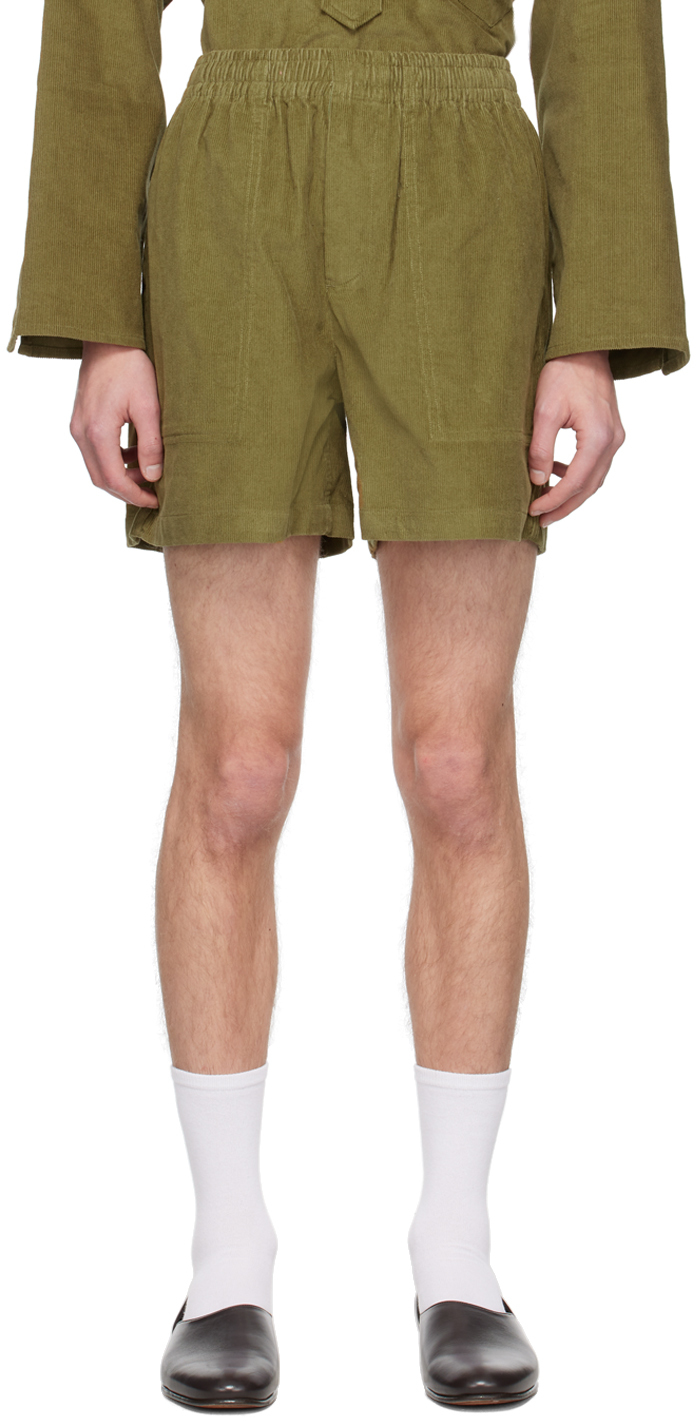 Green Jumping Jockey Shorts by Bode on Sale