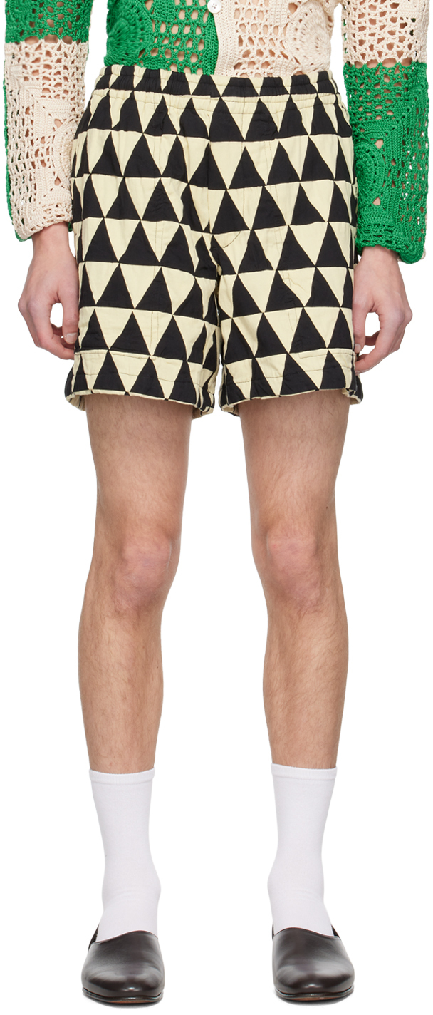 Bode: Black & Off-White Thousand Pyramid Shorts | SSENSE