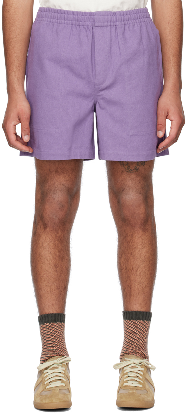 Bode Purple Rugby Shorts In Lvndr Lavender