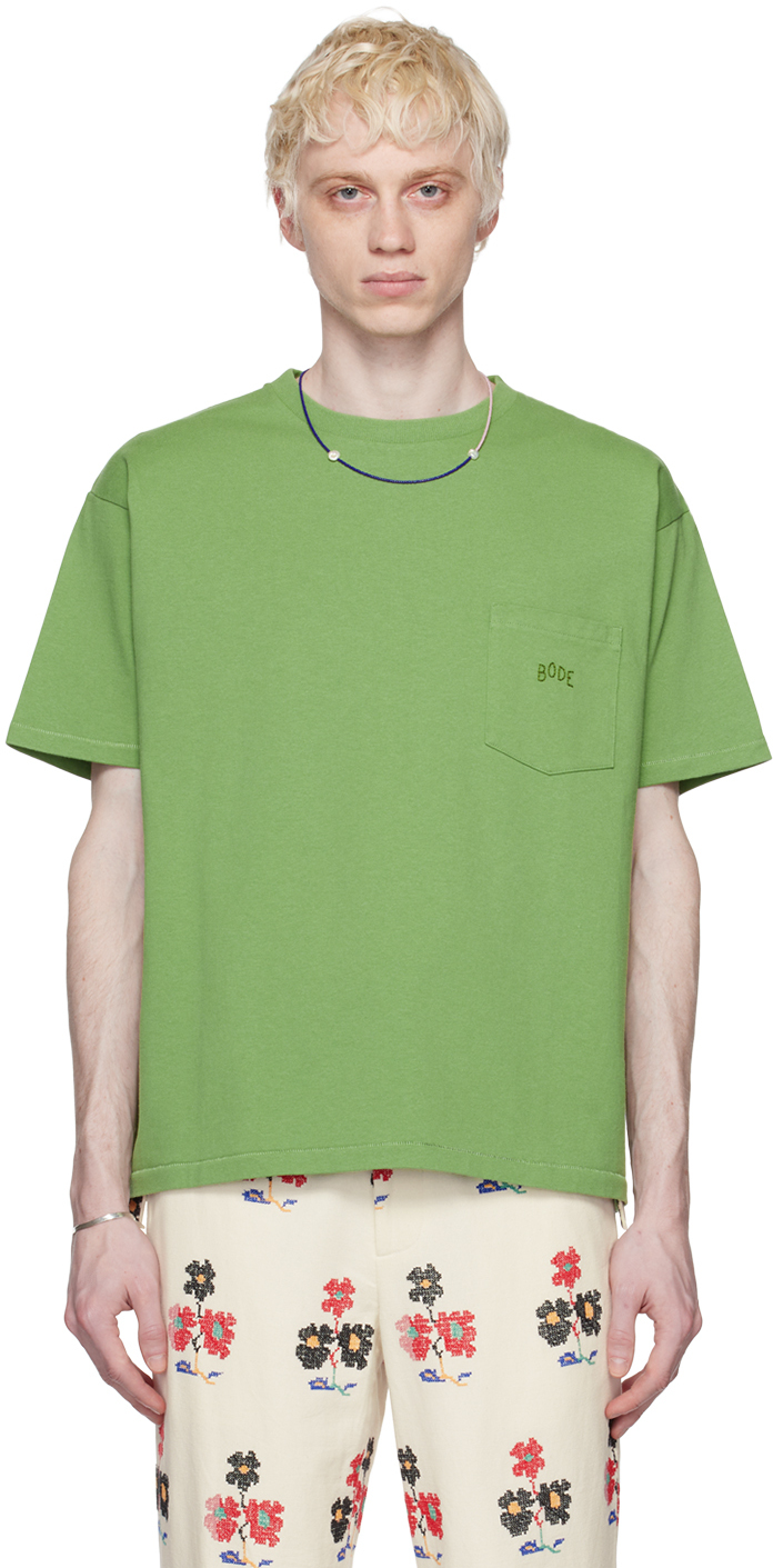 Bode Green Pocket T-shirt In Ivy Ivy