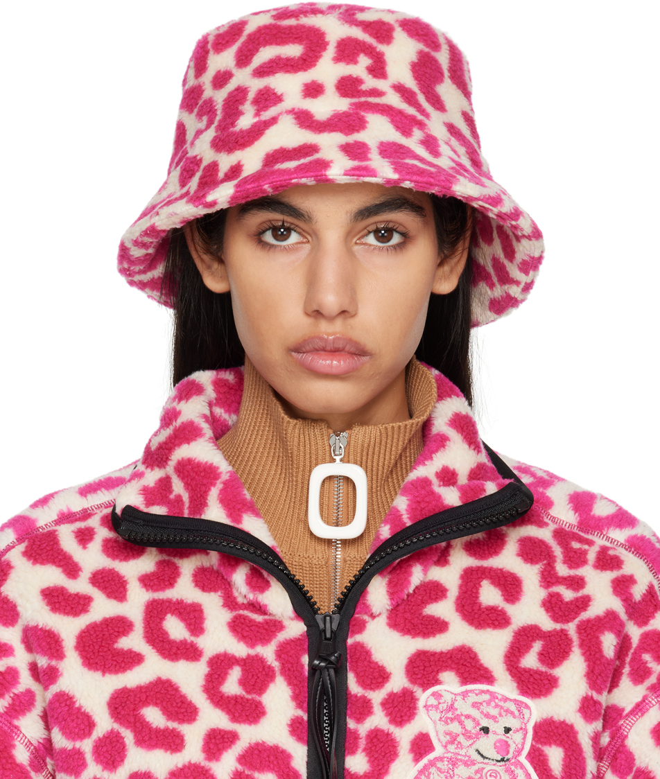 Moncler Genius: 1 Moncler JW Anderson Pink Teddy Bucket Hat | SSENSE Canada