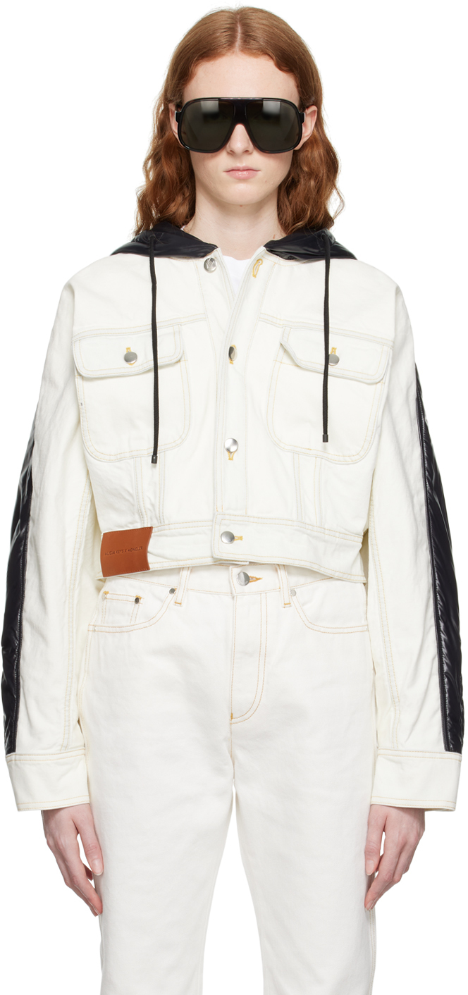 Shop Moncler Genius Moncler X Alicia Keys White & Black Flushing Jacket In 032 White