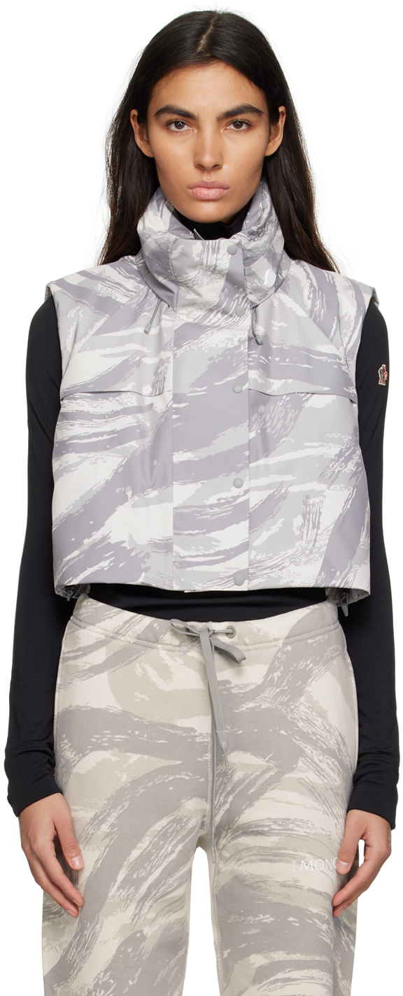 Moncler Genius: 4 Moncler HYKE Gray Vanilis Down Vest | SSENSE