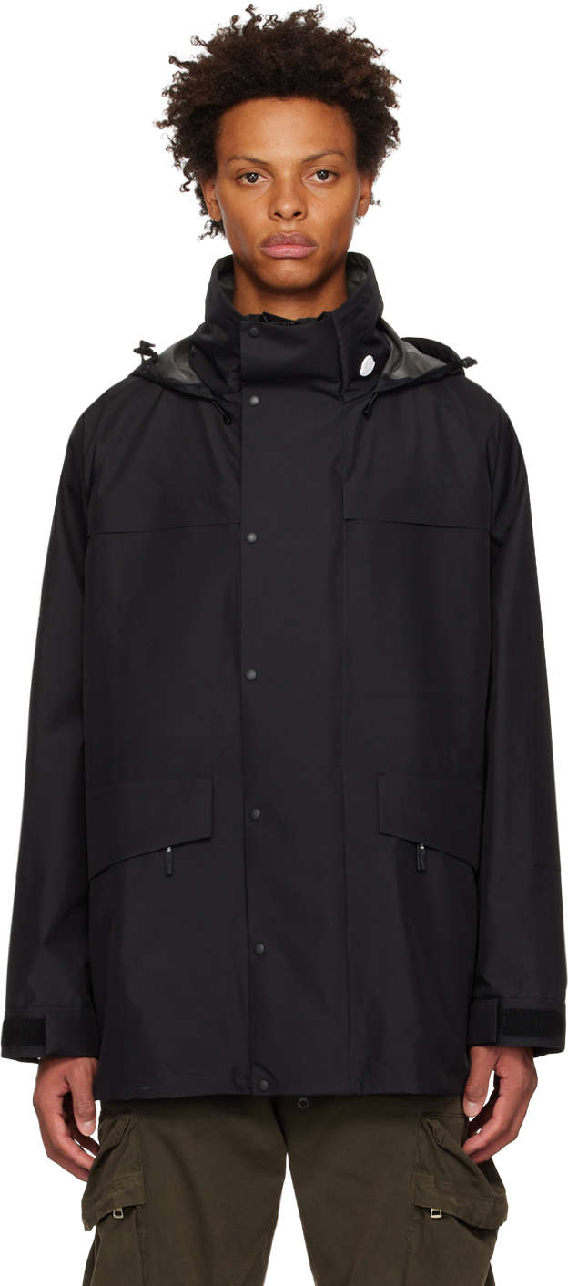 Moncler Genius: 4 Moncler HYKE Black Rhonestock Coat | SSENSE