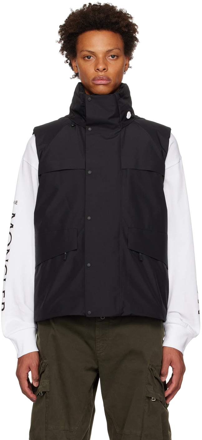 Moncler Genius 4 Moncler Hyke Black Vanil Down Vest In 999 Black