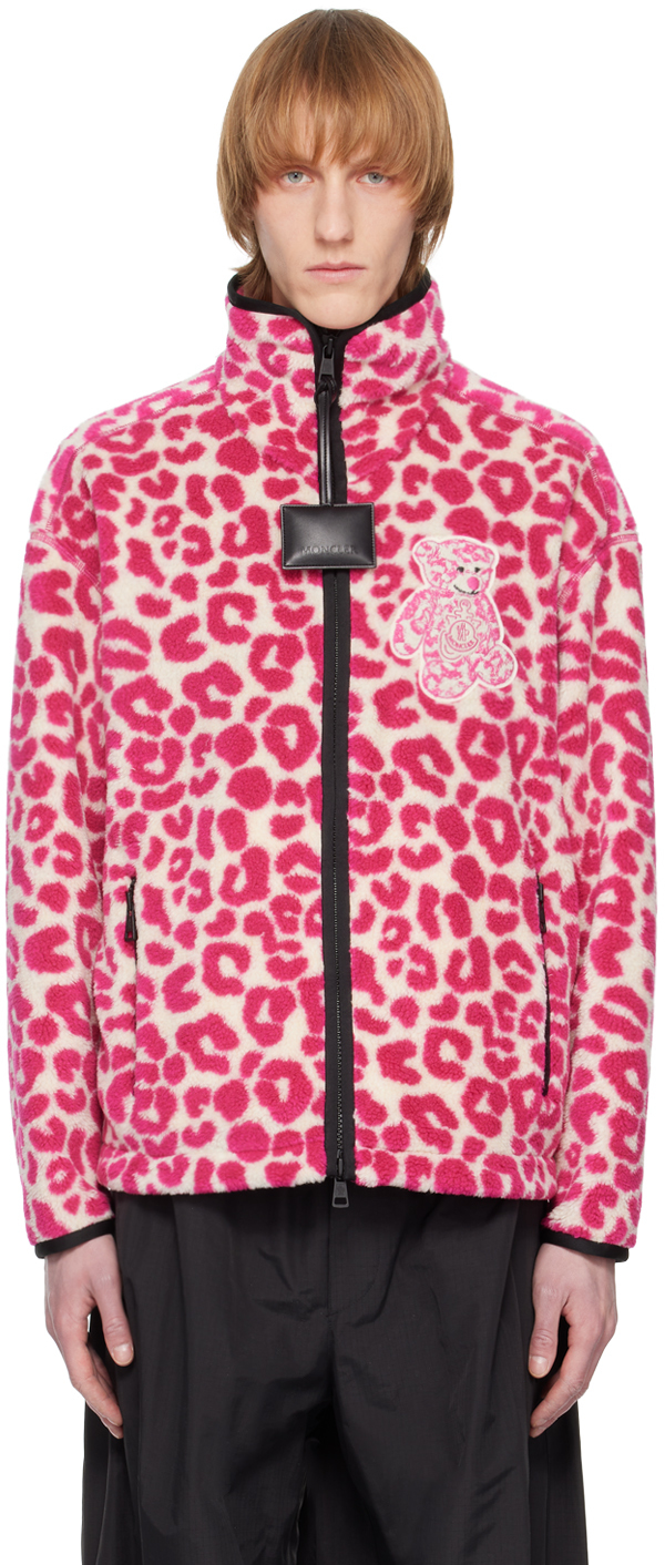 1 Moncler JW Anderson White & Pink Zip-Up Sweatshirt