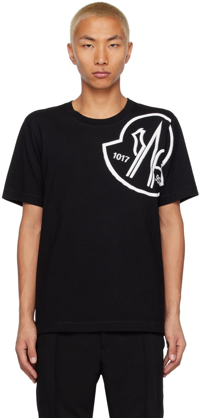 Moncler Genius 6 Moncler 1017 Alyx 9sm Logo-embellished Cotton-jersey T-shirt In Black