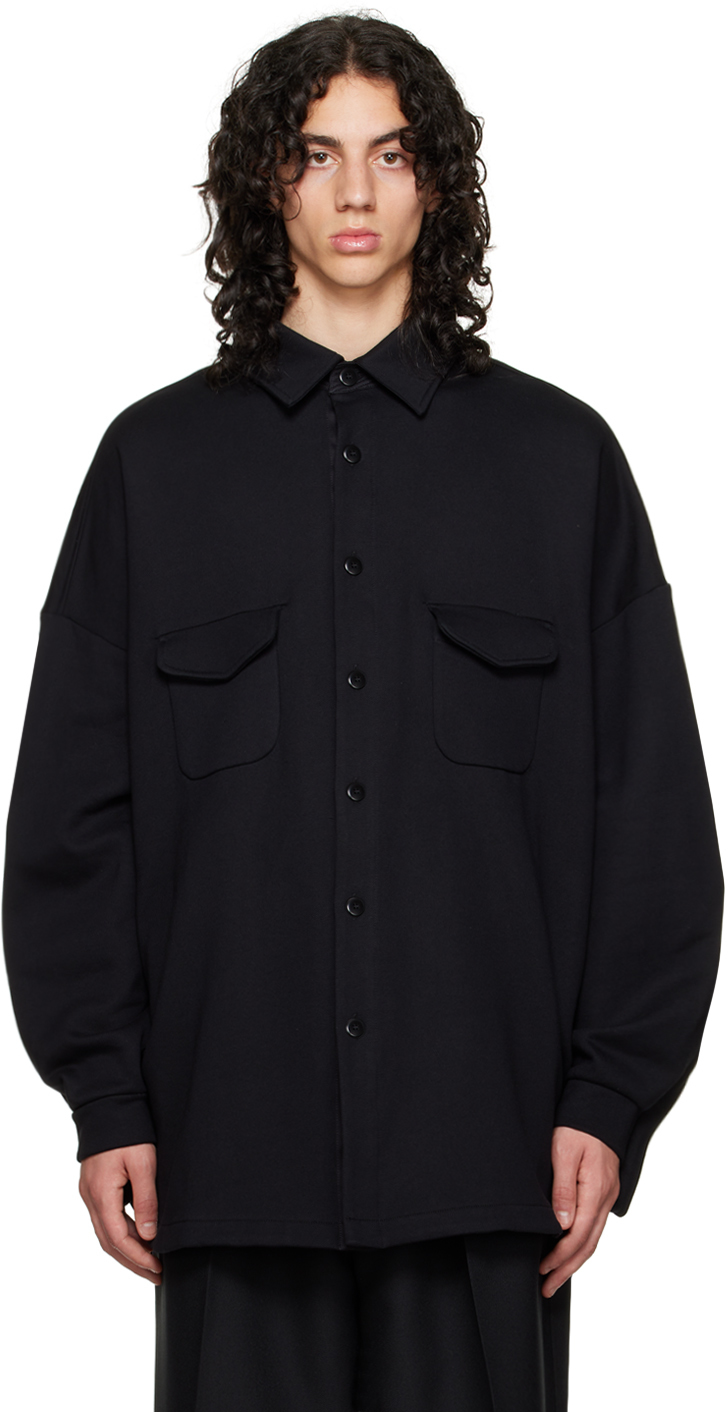 Shop Random Identities Black Buttoned Shirt In 10000 Black