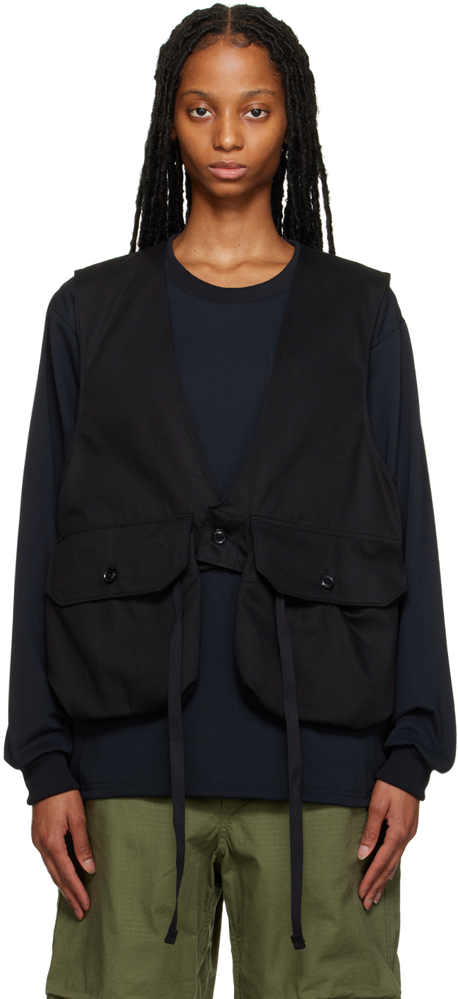 Black Fowl Vest by Engineered Garments on Sale