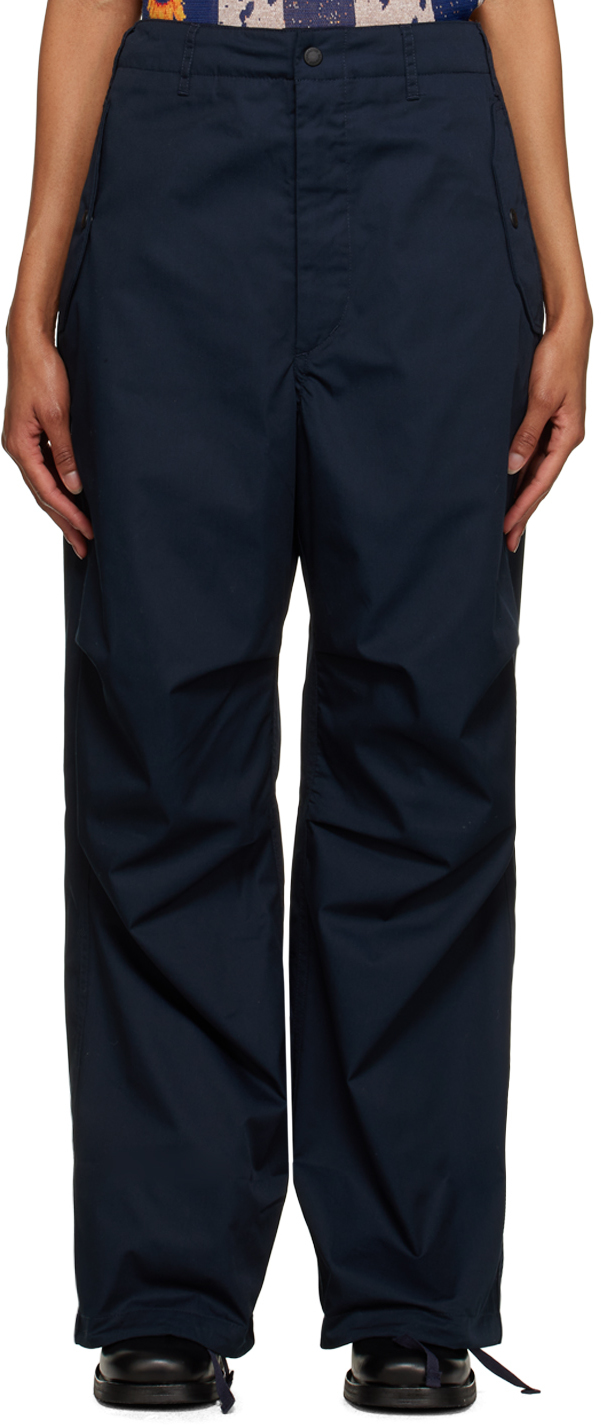 Engineered Garments Navy Over Trousers In Ct206 A - Dk.navy Fe