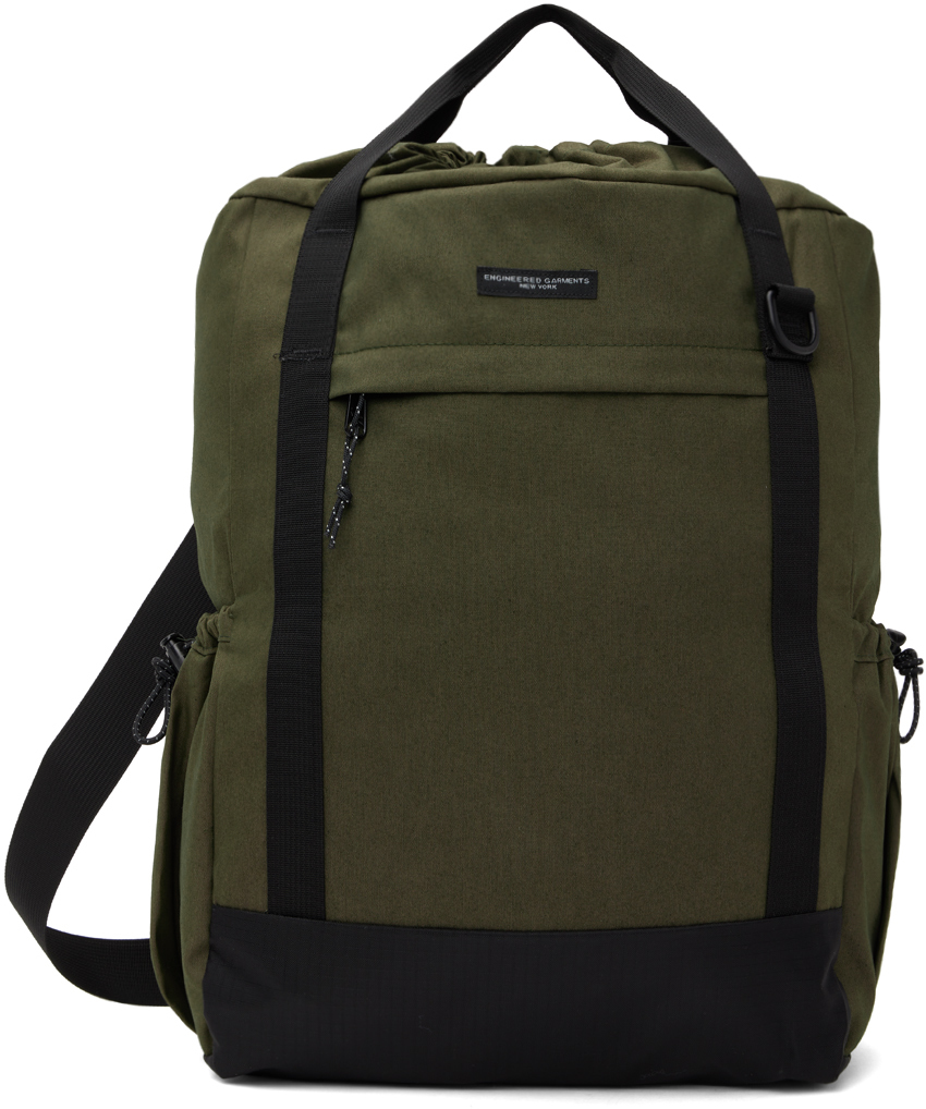 Engineered Garments Khaki Ul 3 Way Backpack In Eu001 Olive Cp Weath