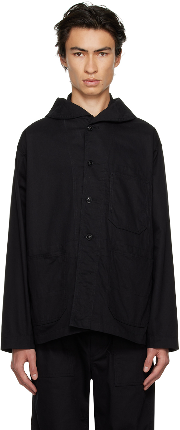 Engineered Garments: Black Shawl Collar Jacket | SSENSE