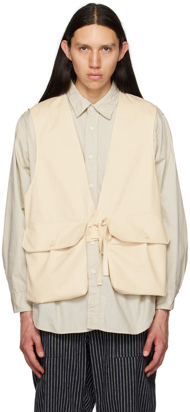 Engineered Garments: Beige Bellows Pockets Vest | SSENSE