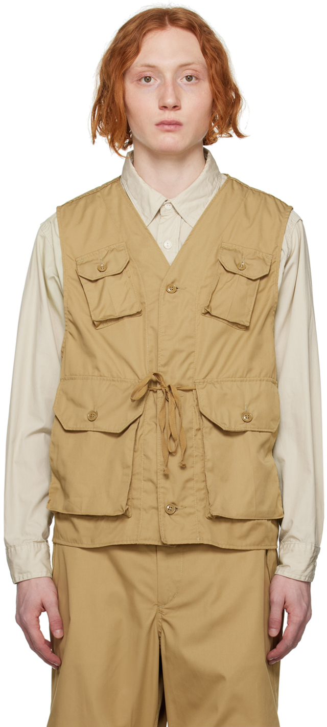 Engineered Garments Beige C-1 Vest In Ct236 Khaki