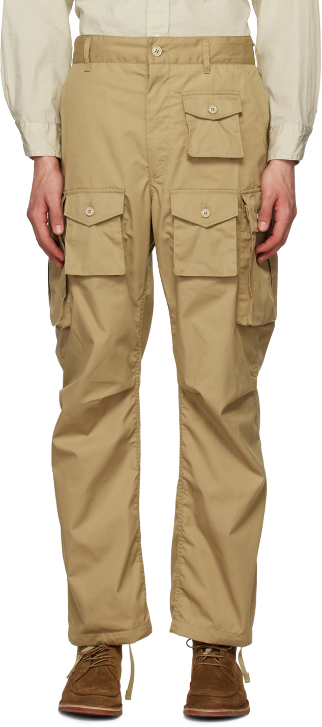 Engineered Garments: Tan Bellows Pockets Cargo Pants | SSENSE UK