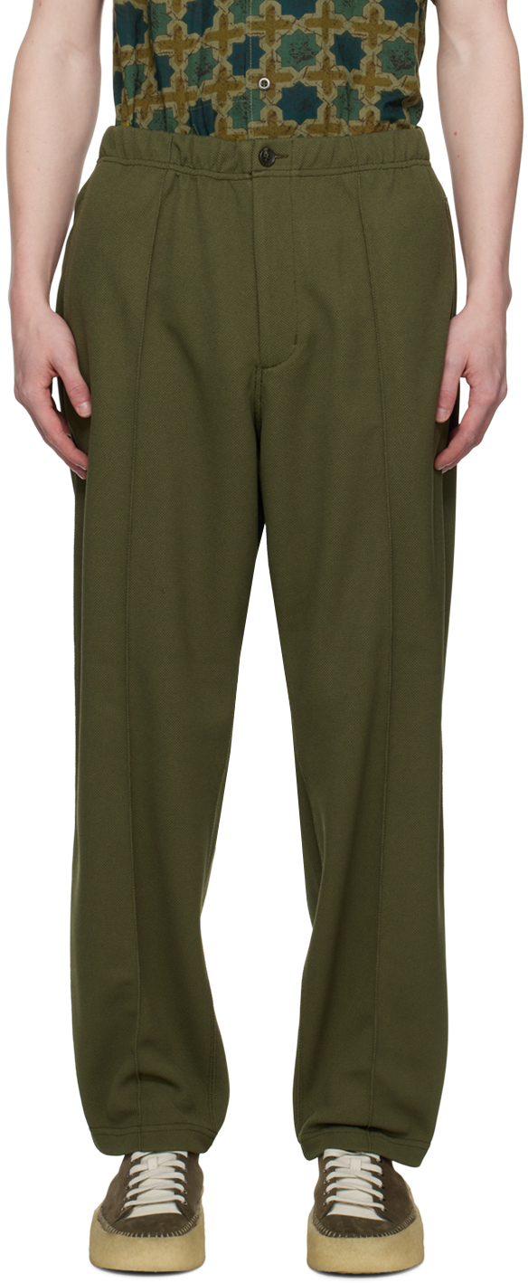 Engineered Garments Khaki Jog Lounge Trousers In Ct110 Olive Diamond